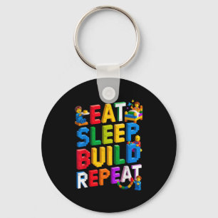 Eat Sleep Build Repeat Master Builder Building Bri Key Ring