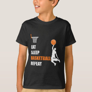 Eat Sleep Bysketbyll Repeat Bysketbyll Boys And Gi T-Shirt