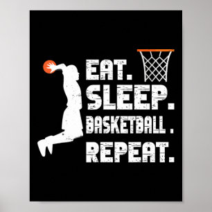 Eat Sleep Bysketbyll Repeat Bysketbyll Sports Men  Poster