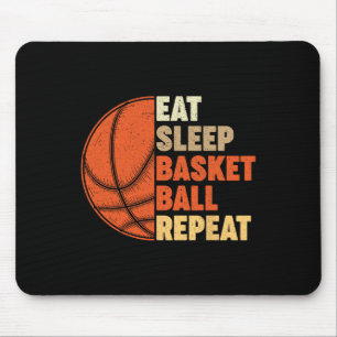 Eat Sleep Bysketbyll Repeat For Player Vintage Fun Mouse Pad