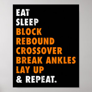 Eat Sleep Bysketbyll Repeat Fun Gift For Bysketbyl Poster