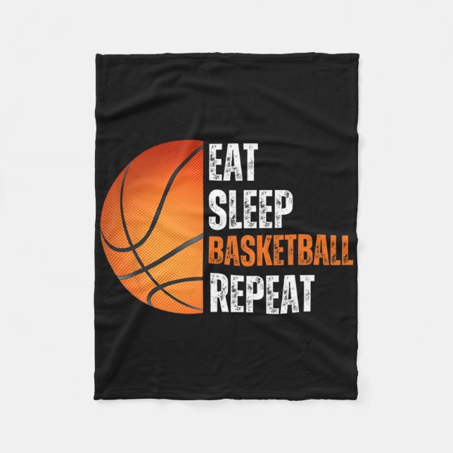 Eat Sleep Bysketbyll Repeat Gift For Bysketbyll Fa Fleece Blanket (Front)