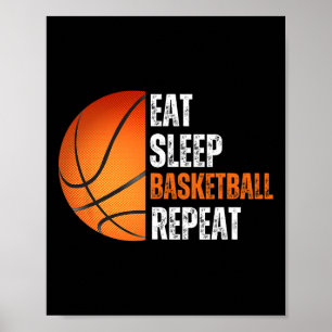 Eat Sleep Bysketbyll Repeat Gift For Bysketbyll Fa Poster