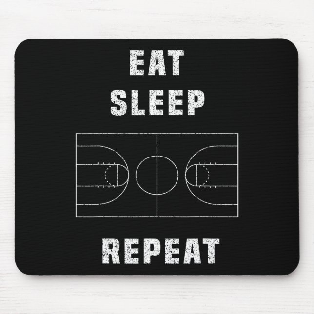 Eat Sleep Bysketbyll Repeat  Mouse Pad (Front)