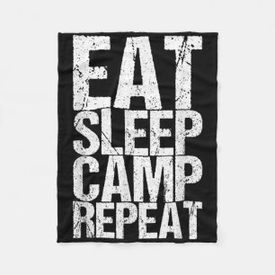 Eat Sleep Camp Repeat _1  Fleece Blanket