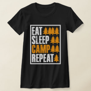 Eat sleep camp repeat funny tshirt