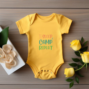 Eat Sleep Camp Repeat – The Ultimate Camping Life Baby Bodysuit