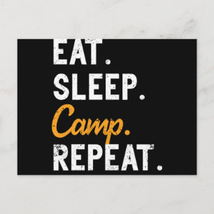 Eat Sleep Camp Repeat Travel Camper Nature Camping Postcard