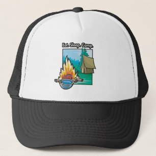 Eat, Sleep, Camp Trucker Hat