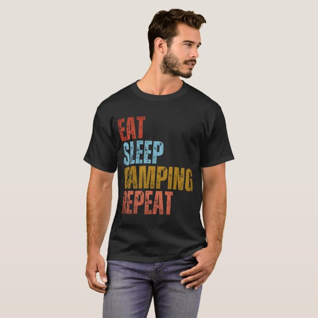EAT SLEEP CAMPING REPEAT T-Shirt (Front Full)