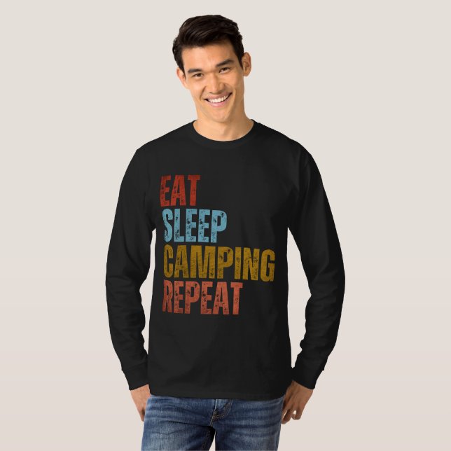 EAT SLEEP CAMPING REPEAT T-Shirt (Front Full)