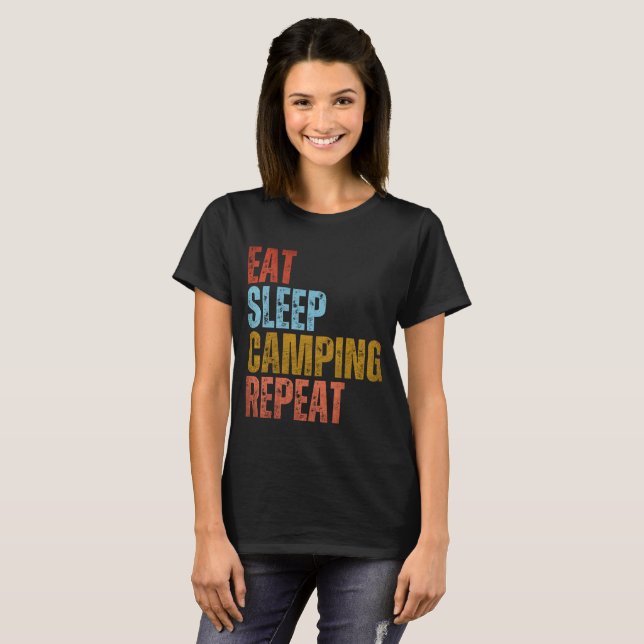 EAT SLEEP CAMPING REPEAT T-Shirt (Front Full)