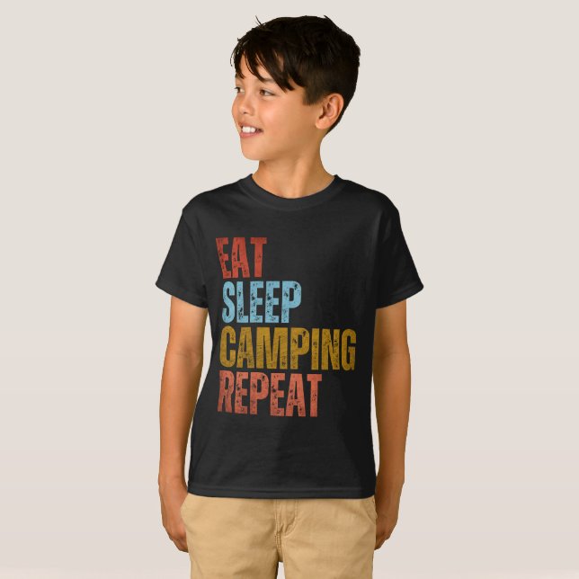 EAT SLEEP CAMPING REPEAT T-Shirt (Front Full)