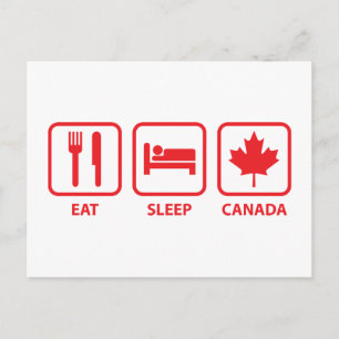 Eat Sleep Canada Postcard