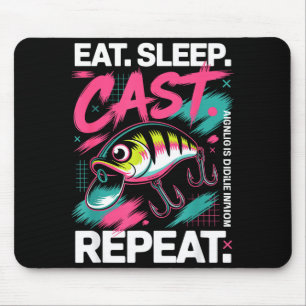 Eat Sleep Cast Repeat Fishing Lover Men Dad Christ Mouse Pad