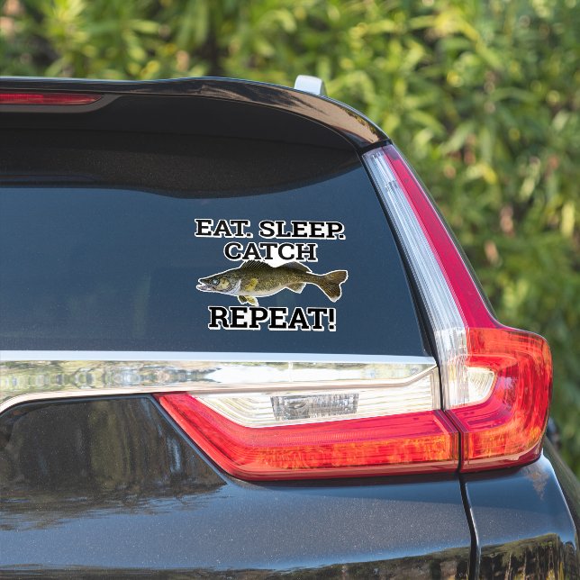 Eat Sleep Catch Walleye Funny Fishing Angler (Car Side)
