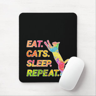 Eat, Sleep, Cats, Repeat Clipboard Mouse Pad