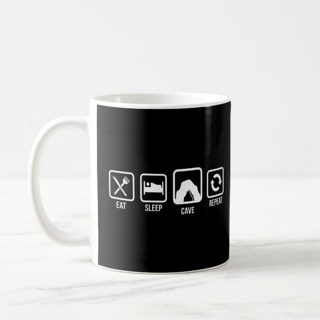 Eat Sleep Cave Repeat Caver Speleology Spelunking  Coffee Mug (Left)