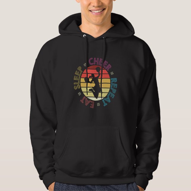 Eat Sleep Cheer Repeat Cheerleader 2 Hoodie (Front)