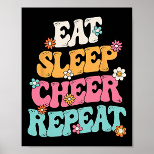 Eat Sleep Cheer Repeat Cheerleader Cheerleading Gi Poster