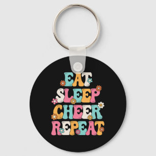 Eat Sleep Cheer Repeat Cheerleader Cheerleading Wo Key Ring