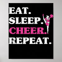 Eat Sleep Cheer Repeat Cheerleader Fan Lover