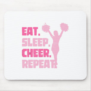 Eat Sleep Cheer Repeat Cheerleader Funny Cheerlead Mouse Pad