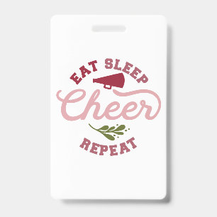 Eat Sleep Cheer Repeat Cheerleader Ideas ID Badge