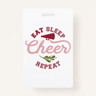Eat Sleep Cheer Repeat Cheerleader Ideas ID Badge