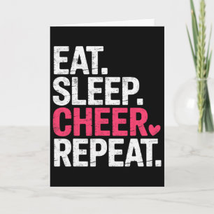 Eat Sleep Cheer Repeat Cheerleaders Girl Cheerlead Card