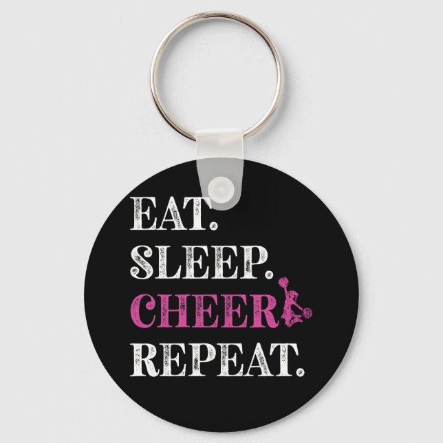 Eat Sleep Cheer Repeat Cheerleading Cheerleader Key Ring (Front)