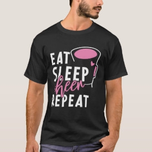 Eat Sleep Cheer Repeat Cheerleading Cheerleader Wo T-Shirt
