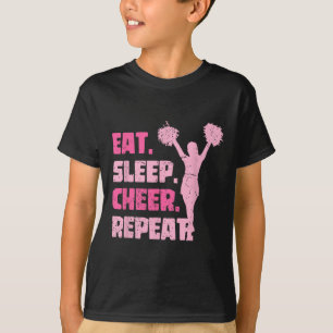 Eat Sleep Cheer Repeat Cheerleading Funny Cheerlea T-Shirt