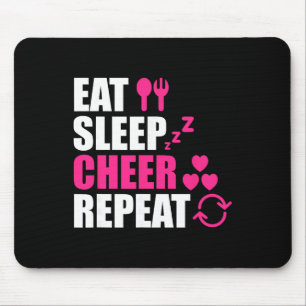 Eat Sleep Cheer Repeat Funny Cheerleader Cheering Mouse Pad