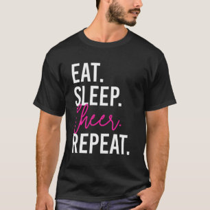 Eat Sleep Cheer Repeat Funny Cheerleading T-Shirt