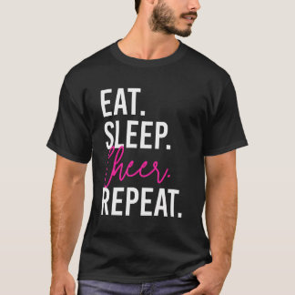 Eat Sleep Cheer Repeat Funny Cheerleading T-Shirt