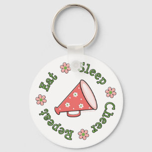 Eat Sleep Cheer Repeat Key Chain