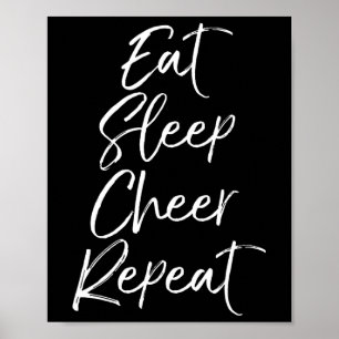 Eat Sleep Cheer Repeat Matching Cheerleading Team Poster