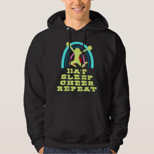 Eat Sleep Cheer Repeat with Boho Rainbow and Cheer Hoodie