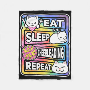 Eat Sleep Cheerleading Repeat Kids Cheerleading Lo Fleece Blanket