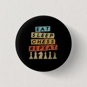 Eat Sleep Chess Repeat 3 Cm Round Badge