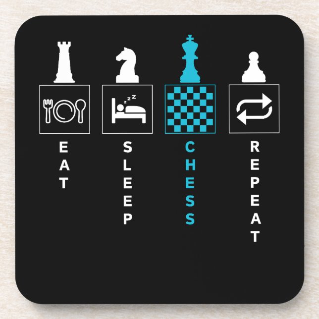 Eat Sleep Chess Repeat Coaster (Front)