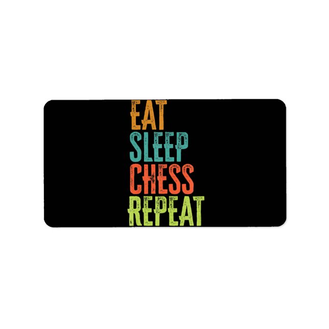 eat sleep chess repeat grand master coach legend label (Front)