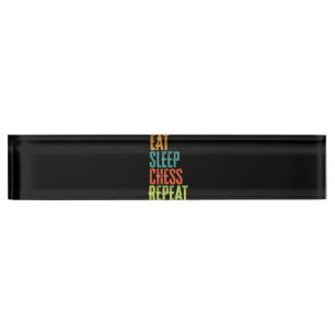 eat sleep chess repeat grand master coach legend nameplate