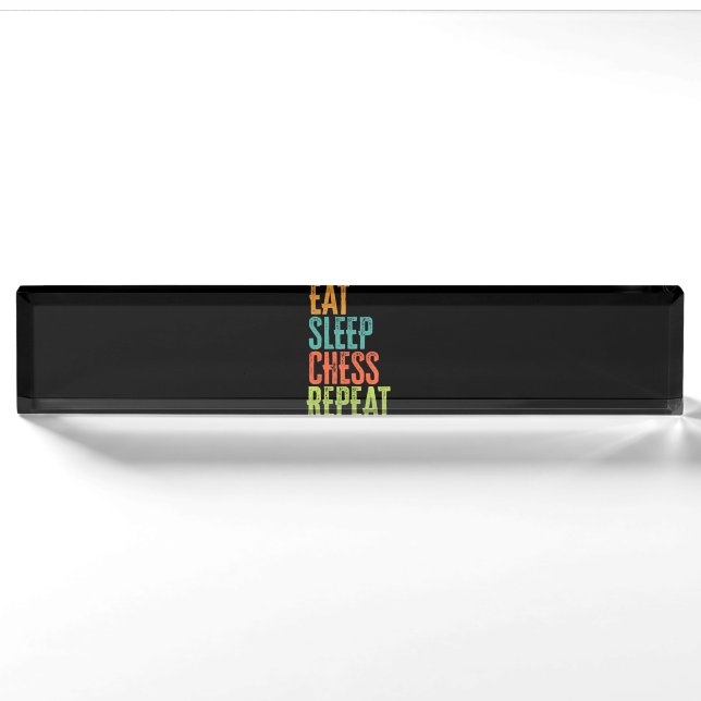 eat sleep chess repeat grand master coach legend nameplate (Front)