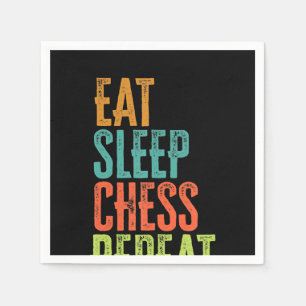 eat sleep chess repeat grand master coach legend napkin