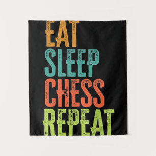 eat sleep chess repeat grand master coach legend tapestry