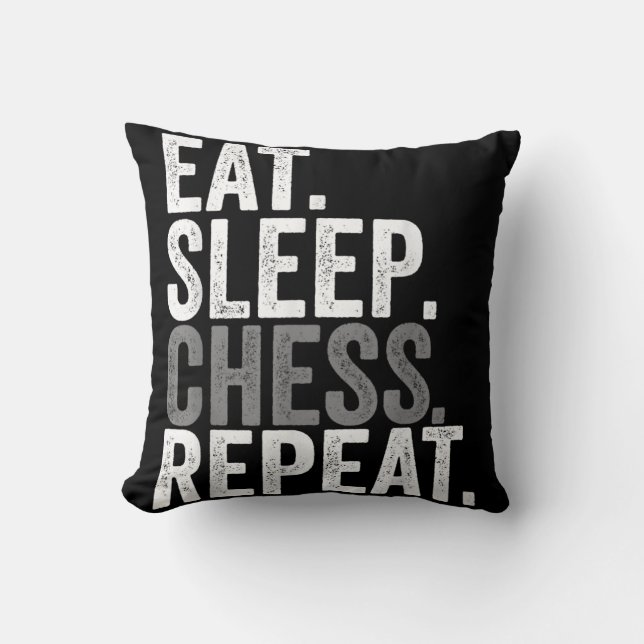 Eat Sleep Chess Repeat Player Board Kids Boy Game Cushion (Front)