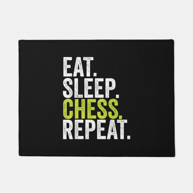 Eat Sleep Chess Repeat Player Board Kids Boy Game Doormat (Front)