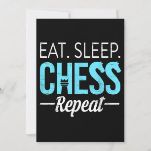 Eat Sleep Chess Repeat Player Board Kids Boy Game Holiday Card